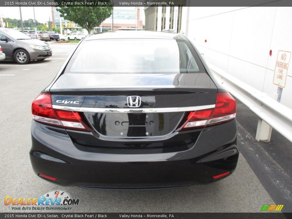 2015 Honda Civic EX-L Sedan Crystal Black Pearl / Black Photo #4