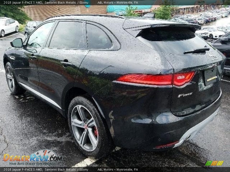 2018 Jaguar F-PACE S AWD Santorini Black Metallic / Ebony Photo #2