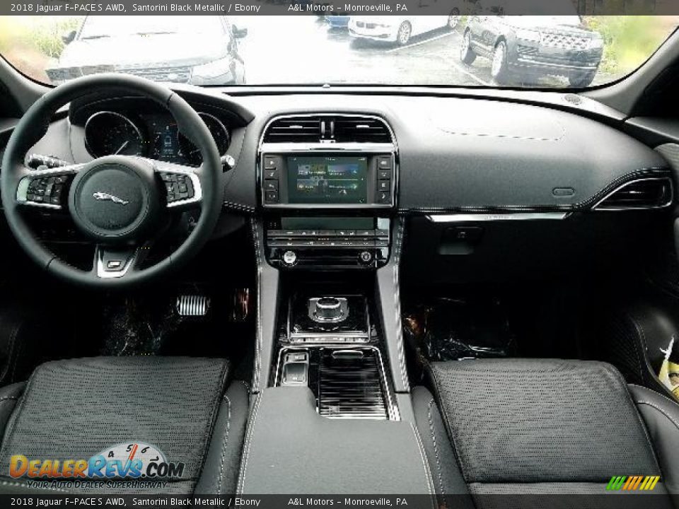 2018 Jaguar F-PACE S AWD Santorini Black Metallic / Ebony Photo #4