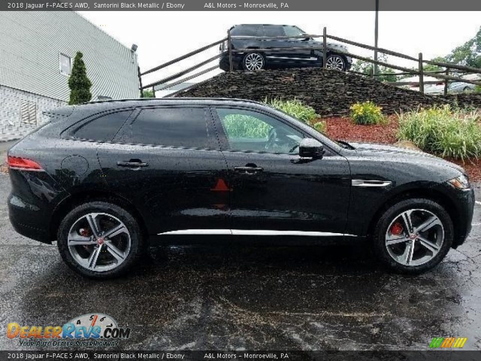 2018 Jaguar F-PACE S AWD Santorini Black Metallic / Ebony Photo #6