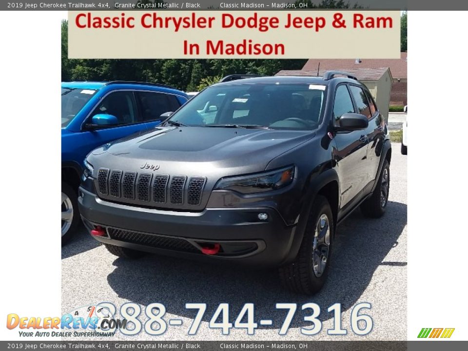 2019 Jeep Cherokee Trailhawk 4x4 Granite Crystal Metallic / Black Photo #1