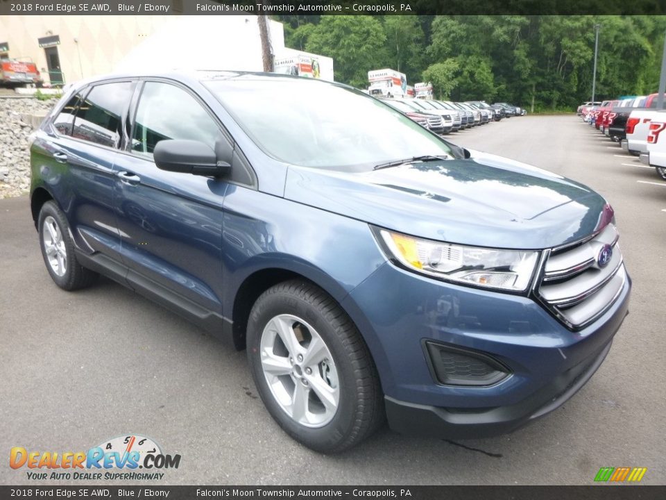 2018 Ford Edge SE AWD Blue / Ebony Photo #3