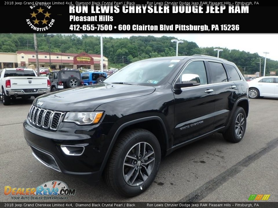 2018 Jeep Grand Cherokee Limited 4x4 Diamond Black Crystal Pearl / Black Photo #1