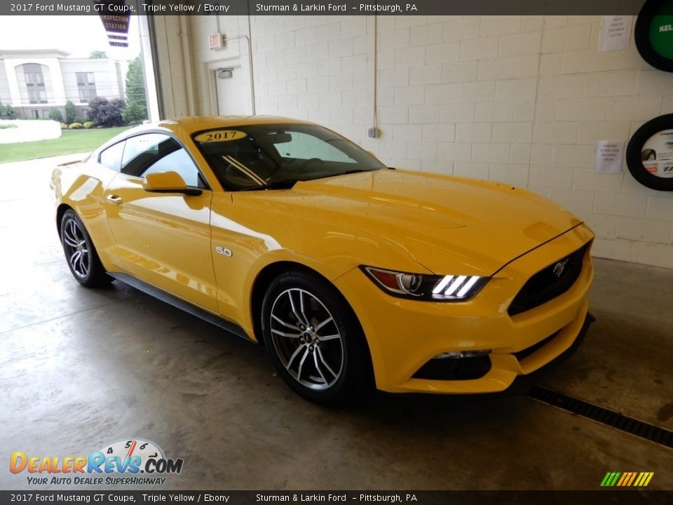 2017 Ford Mustang GT Coupe Triple Yellow / Ebony Photo #1