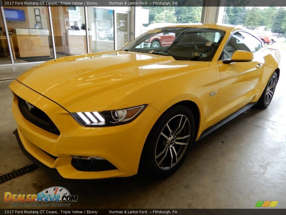 2017 Ford Mustang GT Coupe Triple Yellow / Ebony Photo #4