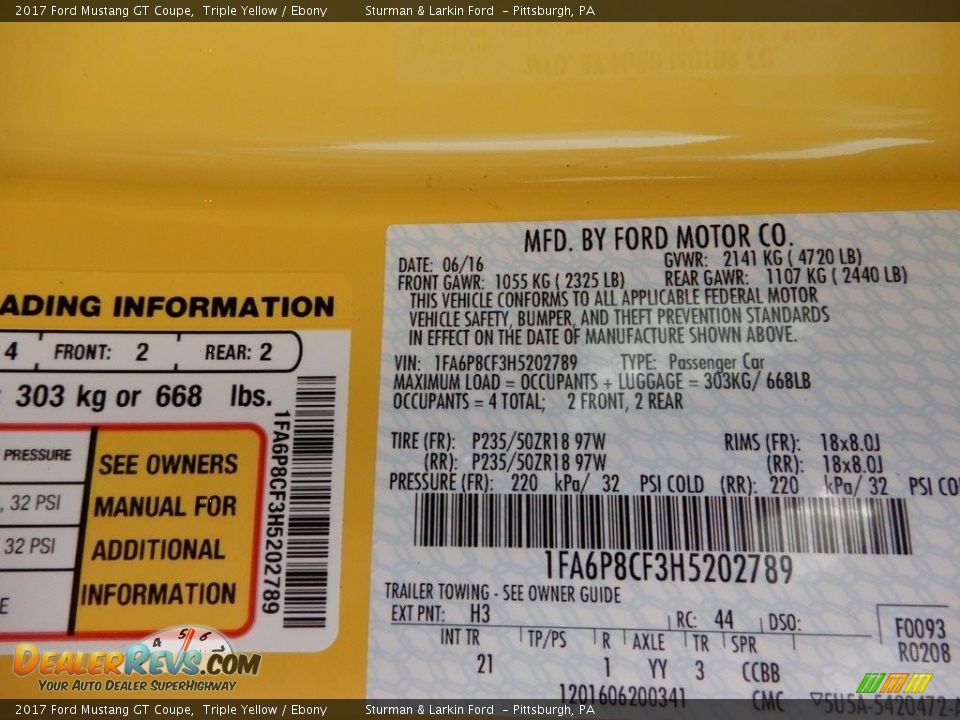 2017 Ford Mustang GT Coupe Triple Yellow / Ebony Photo #10