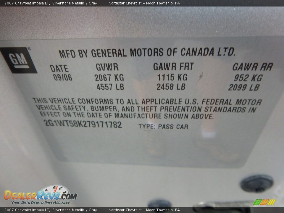 2007 Chevrolet Impala LT Silverstone Metallic / Gray Photo #14