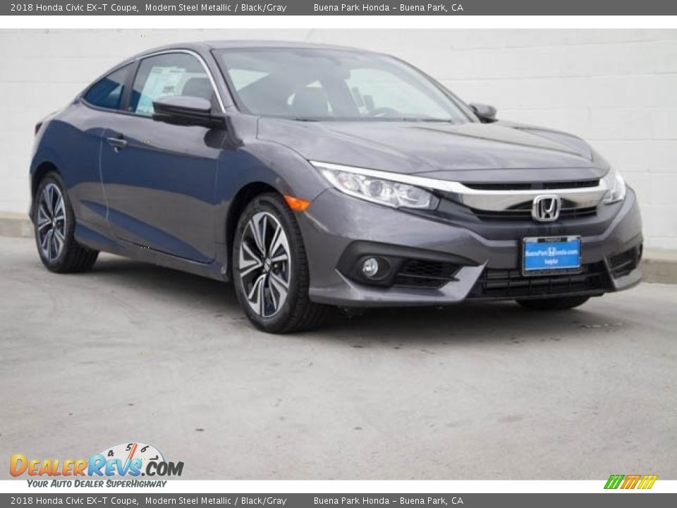 2018 Honda Civic EX-T Coupe Modern Steel Metallic / Black/Gray Photo #1