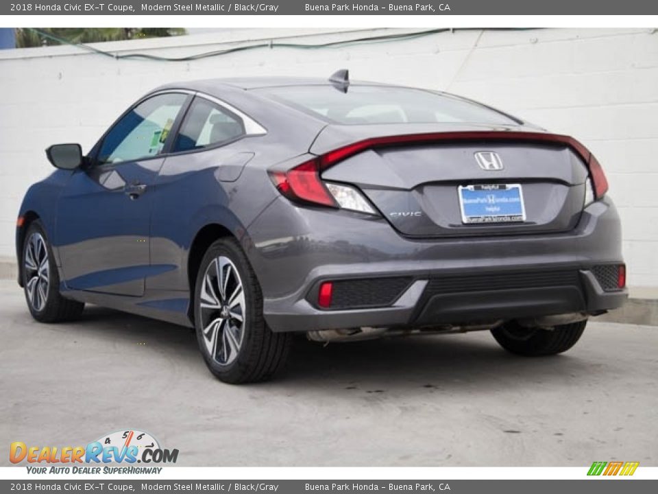 2018 Honda Civic EX-T Coupe Modern Steel Metallic / Black/Gray Photo #2