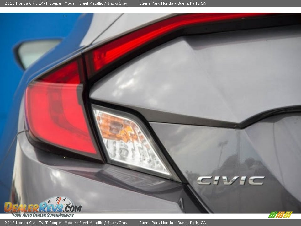 2018 Honda Civic EX-T Coupe Modern Steel Metallic / Black/Gray Photo #3
