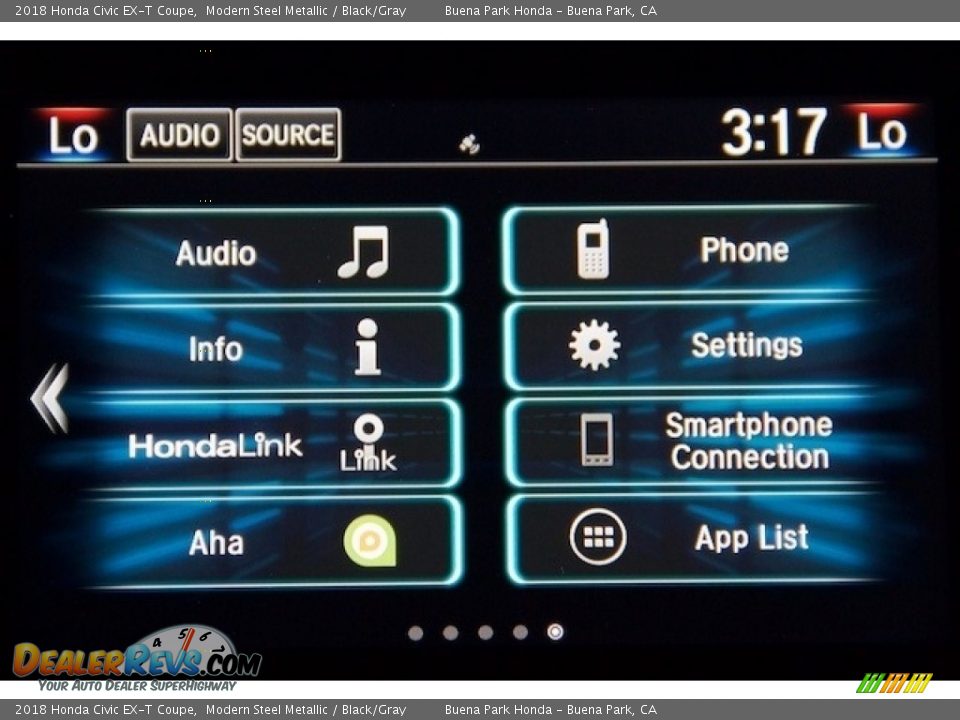 2018 Honda Civic EX-T Coupe Modern Steel Metallic / Black/Gray Photo #14