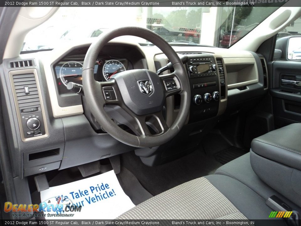 2012 Dodge Ram 1500 ST Regular Cab Black / Dark Slate Gray/Medium Graystone Photo #6