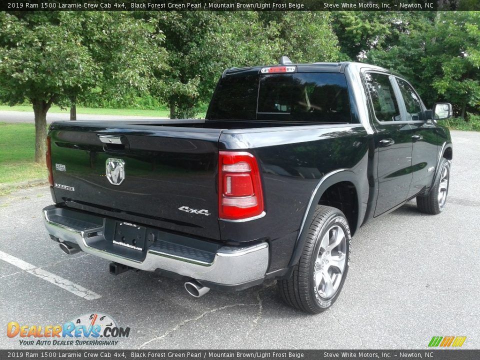 2019 Ram 1500 Laramie Crew Cab 4x4 Black Forest Green Pearl / Mountain Brown/Light Frost Beige Photo #6