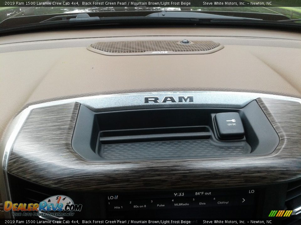 2019 Ram 1500 Laramie Crew Cab 4x4 Black Forest Green Pearl / Mountain Brown/Light Frost Beige Photo #34