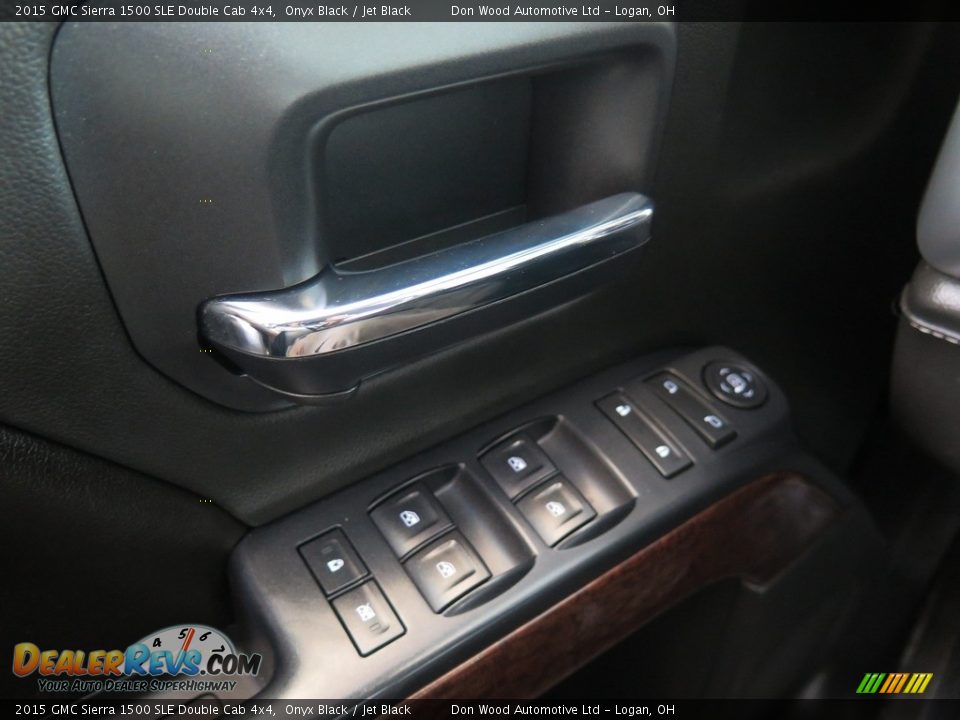 2015 GMC Sierra 1500 SLE Double Cab 4x4 Onyx Black / Jet Black Photo #36