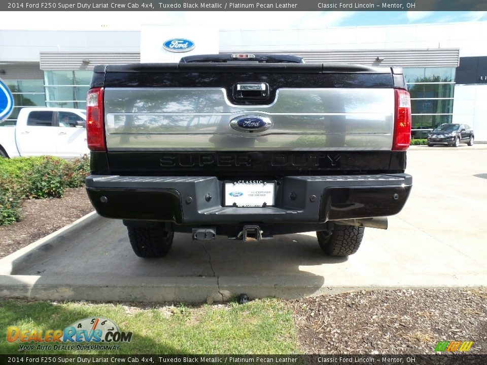 2014 Ford F250 Super Duty Lariat Crew Cab 4x4 Tuxedo Black Metallic / Platinum Pecan Leather Photo #6
