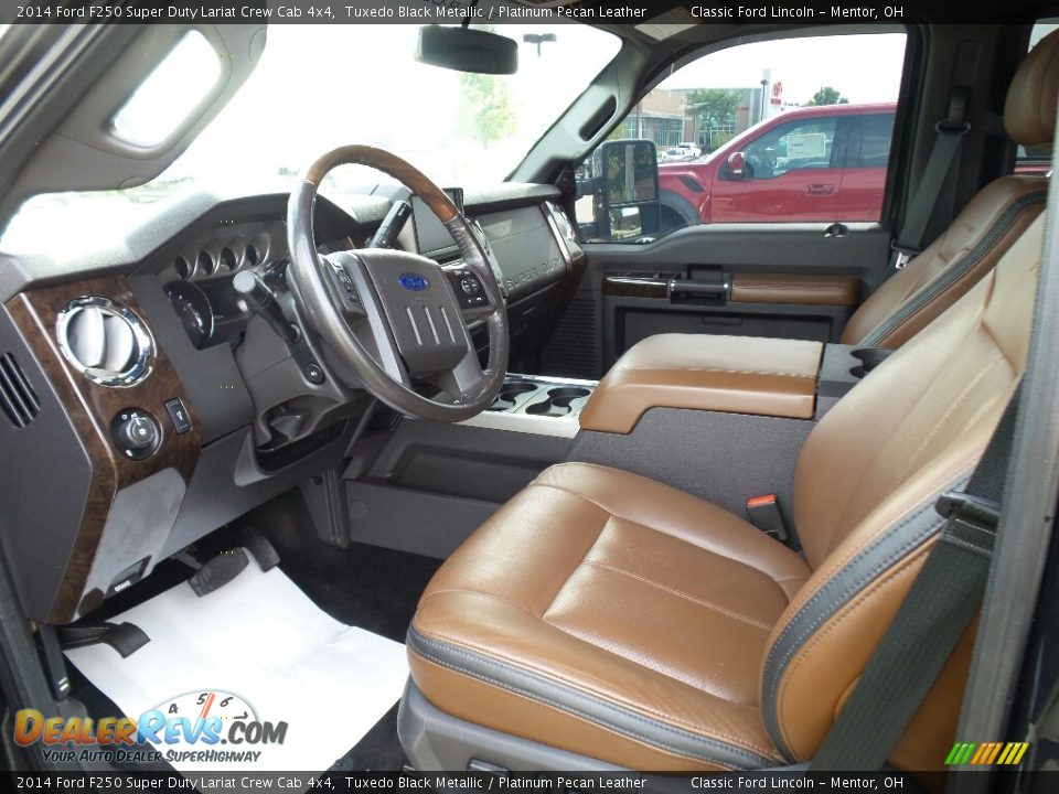 2014 Ford F250 Super Duty Lariat Crew Cab 4x4 Tuxedo Black Metallic / Platinum Pecan Leather Photo #8