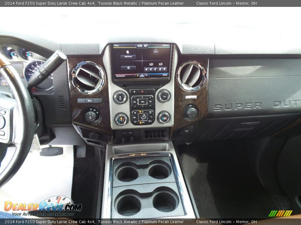 2014 Ford F250 Super Duty Lariat Crew Cab 4x4 Tuxedo Black Metallic / Platinum Pecan Leather Photo #10