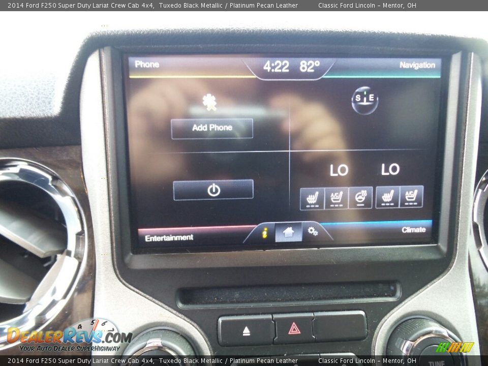 2014 Ford F250 Super Duty Lariat Crew Cab 4x4 Tuxedo Black Metallic / Platinum Pecan Leather Photo #11