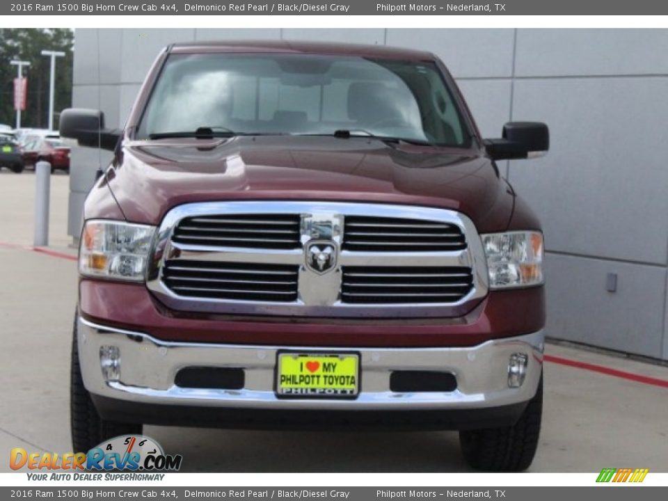2016 Ram 1500 Big Horn Crew Cab 4x4 Delmonico Red Pearl / Black/Diesel Gray Photo #2
