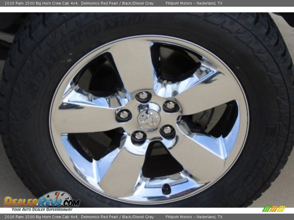 2016 Ram 1500 Big Horn Crew Cab 4x4 Delmonico Red Pearl / Black/Diesel Gray Photo #5