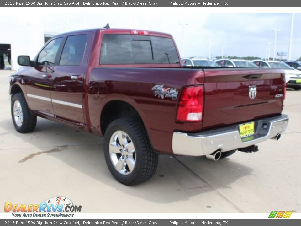 2016 Ram 1500 Big Horn Crew Cab 4x4 Delmonico Red Pearl / Black/Diesel Gray Photo #6