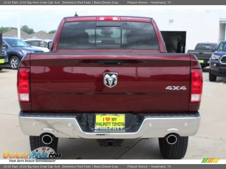 2016 Ram 1500 Big Horn Crew Cab 4x4 Delmonico Red Pearl / Black/Diesel Gray Photo #7