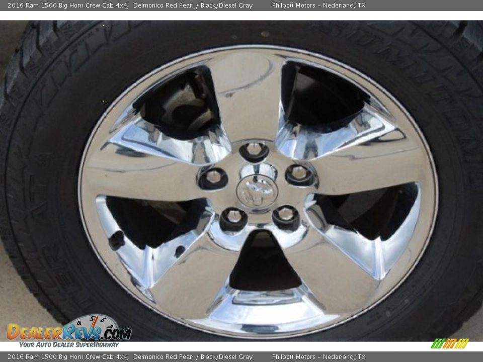 2016 Ram 1500 Big Horn Crew Cab 4x4 Delmonico Red Pearl / Black/Diesel Gray Photo #10