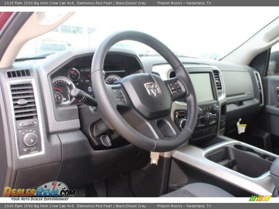 2016 Ram 1500 Big Horn Crew Cab 4x4 Delmonico Red Pearl / Black/Diesel Gray Photo #13
