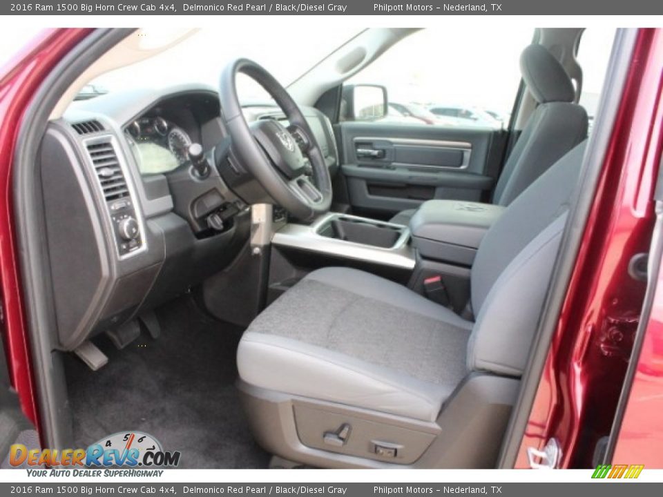 2016 Ram 1500 Big Horn Crew Cab 4x4 Delmonico Red Pearl / Black/Diesel Gray Photo #14