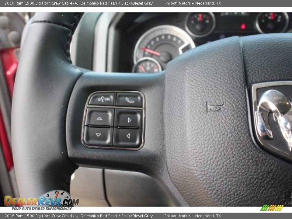 2016 Ram 1500 Big Horn Crew Cab 4x4 Delmonico Red Pearl / Black/Diesel Gray Photo #18
