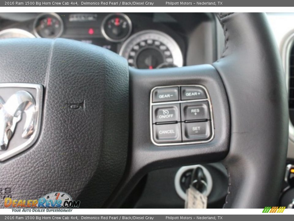 2016 Ram 1500 Big Horn Crew Cab 4x4 Delmonico Red Pearl / Black/Diesel Gray Photo #19