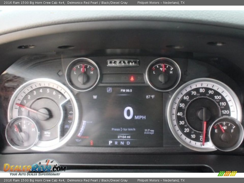 2016 Ram 1500 Big Horn Crew Cab 4x4 Delmonico Red Pearl / Black/Diesel Gray Photo #20