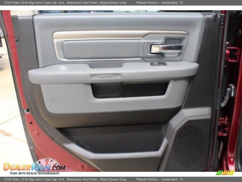 2016 Ram 1500 Big Horn Crew Cab 4x4 Delmonico Red Pearl / Black/Diesel Gray Photo #22