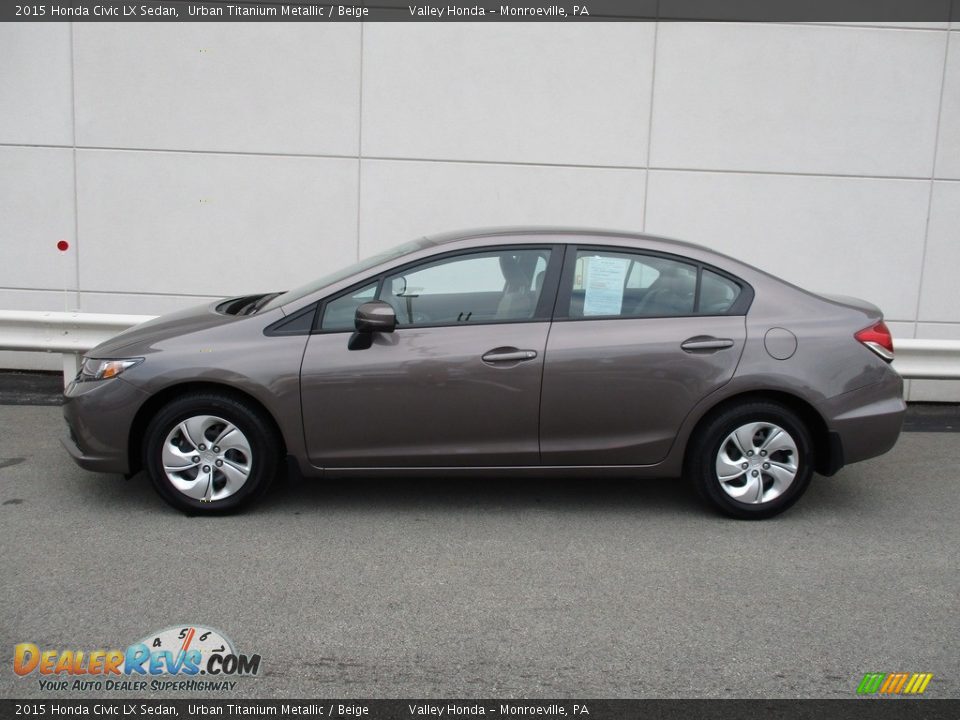 2015 Honda Civic LX Sedan Urban Titanium Metallic / Beige Photo #2