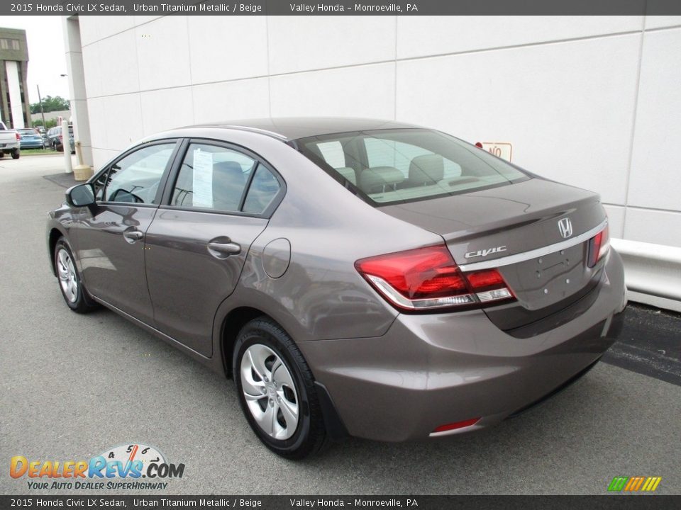 2015 Honda Civic LX Sedan Urban Titanium Metallic / Beige Photo #3