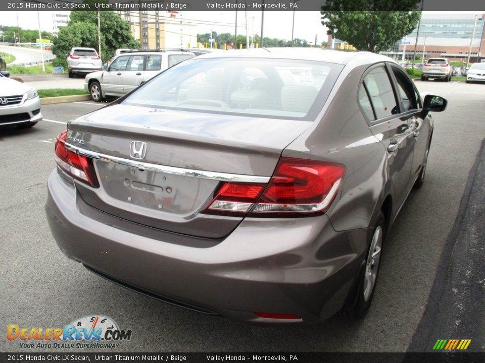 2015 Honda Civic LX Sedan Urban Titanium Metallic / Beige Photo #5
