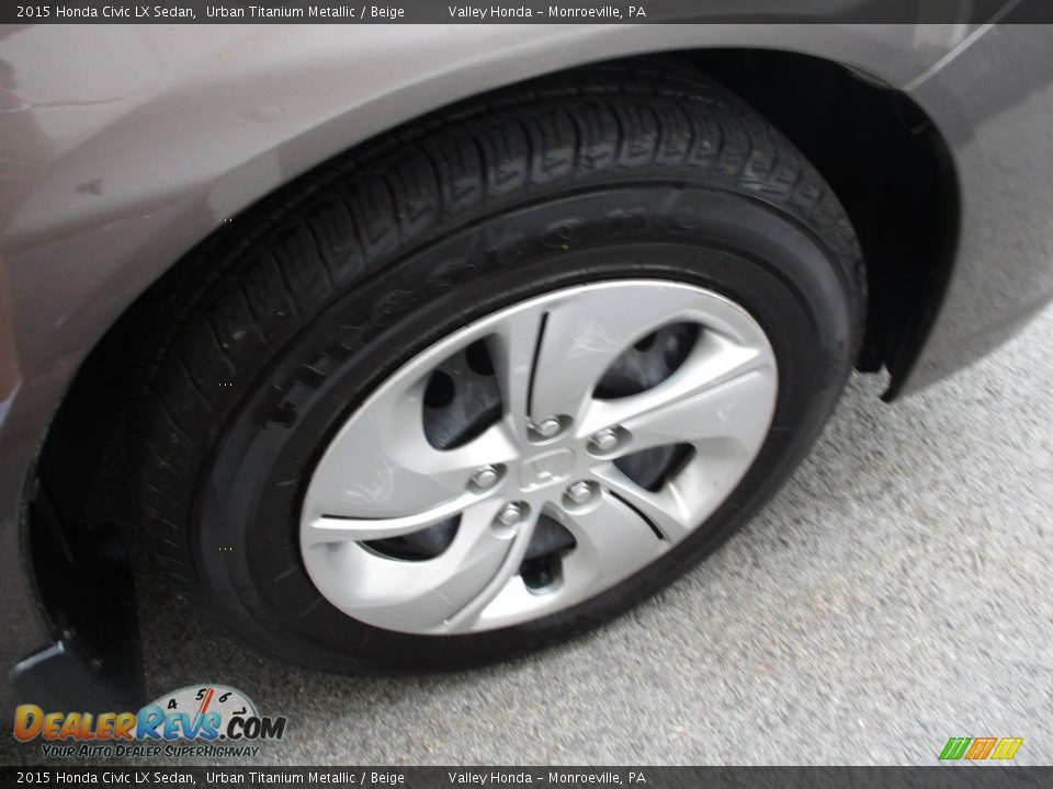 2015 Honda Civic LX Sedan Urban Titanium Metallic / Beige Photo #6