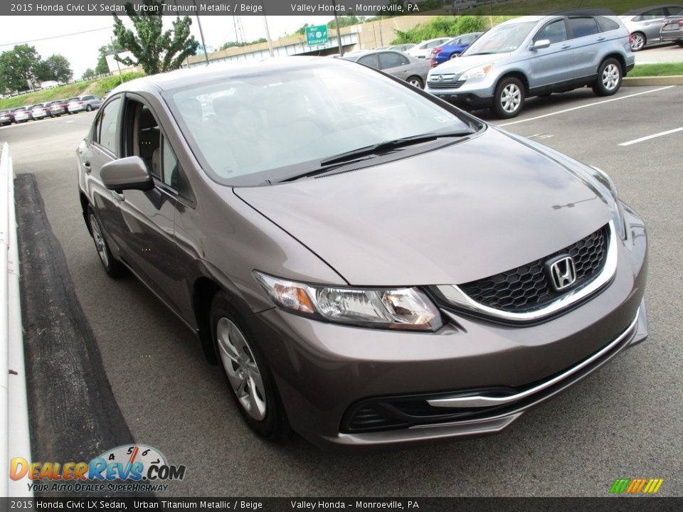 2015 Honda Civic LX Sedan Urban Titanium Metallic / Beige Photo #7