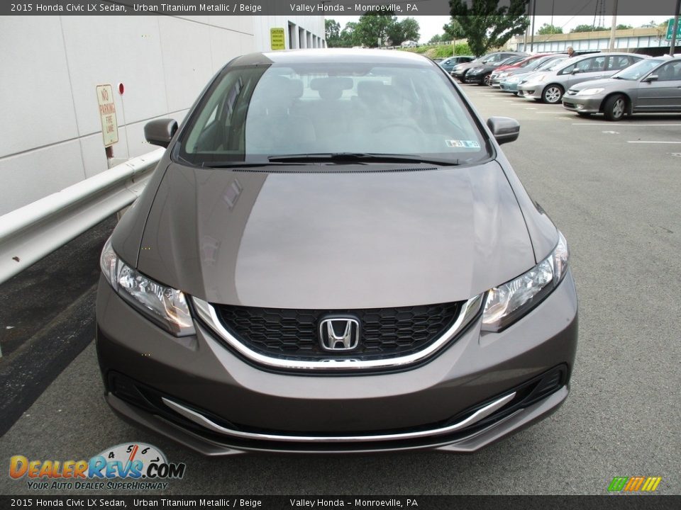 2015 Honda Civic LX Sedan Urban Titanium Metallic / Beige Photo #8
