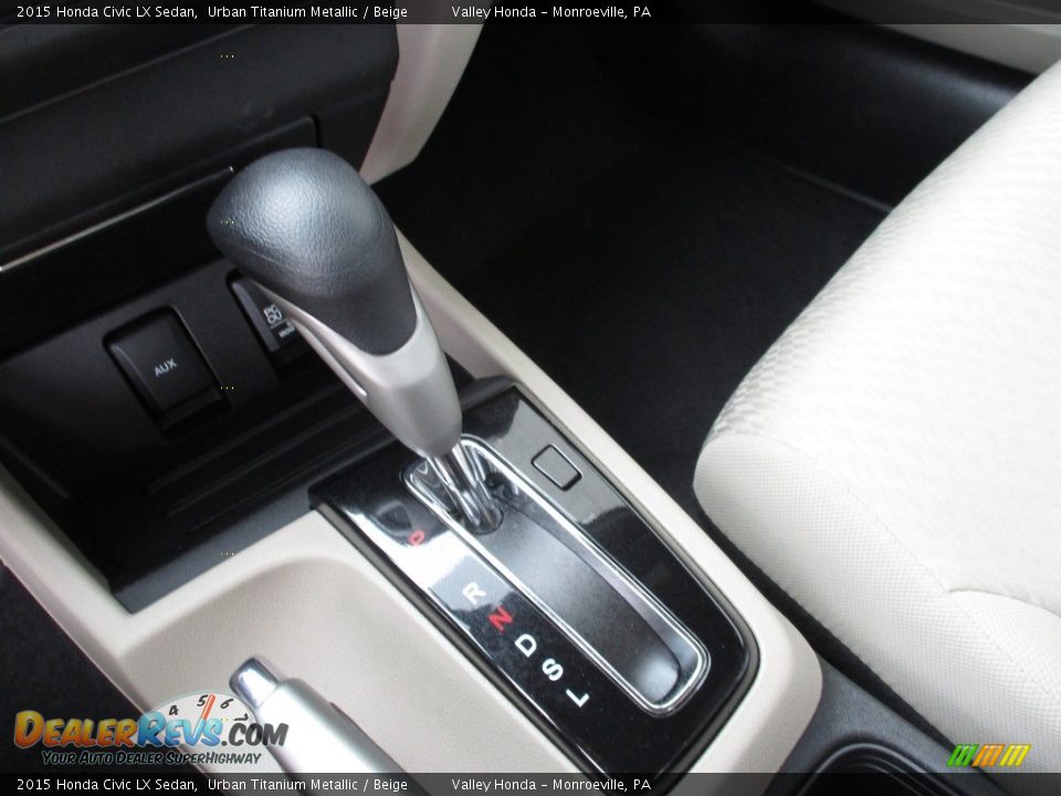 2015 Honda Civic LX Sedan Urban Titanium Metallic / Beige Photo #14