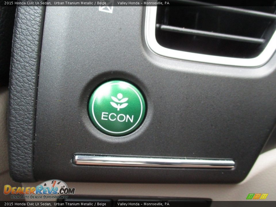 2015 Honda Civic LX Sedan Urban Titanium Metallic / Beige Photo #16