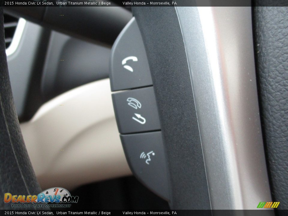 2015 Honda Civic LX Sedan Urban Titanium Metallic / Beige Photo #17
