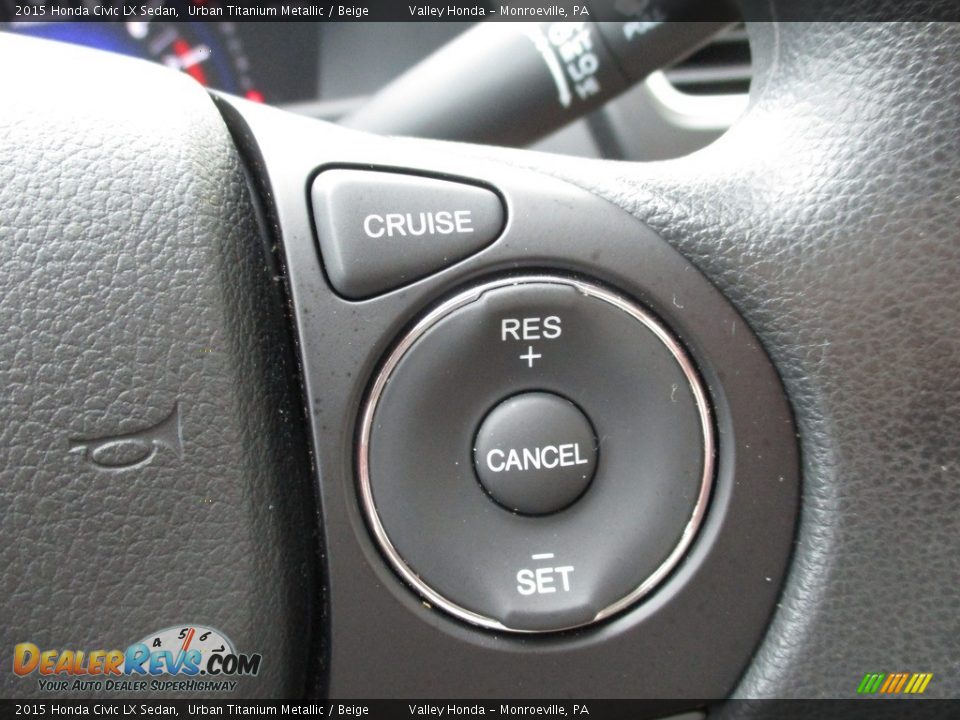 2015 Honda Civic LX Sedan Urban Titanium Metallic / Beige Photo #18
