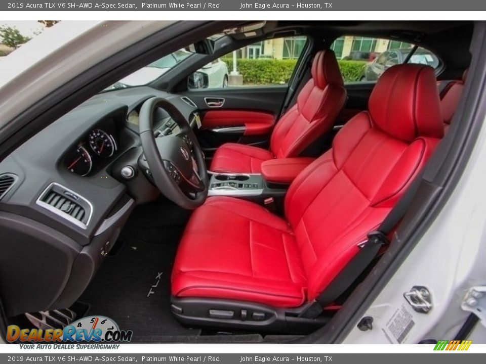 2019 Acura TLX V6 SH-AWD A-Spec Sedan Platinum White Pearl / Red Photo #16