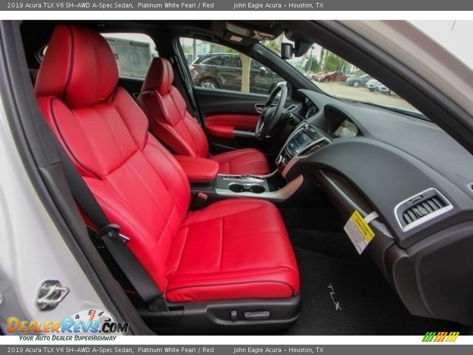 2019 Acura TLX V6 SH-AWD A-Spec Sedan Platinum White Pearl / Red Photo #23