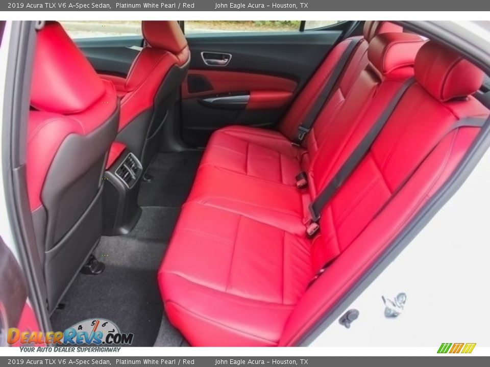 2019 Acura TLX V6 A-Spec Sedan Platinum White Pearl / Red Photo #18