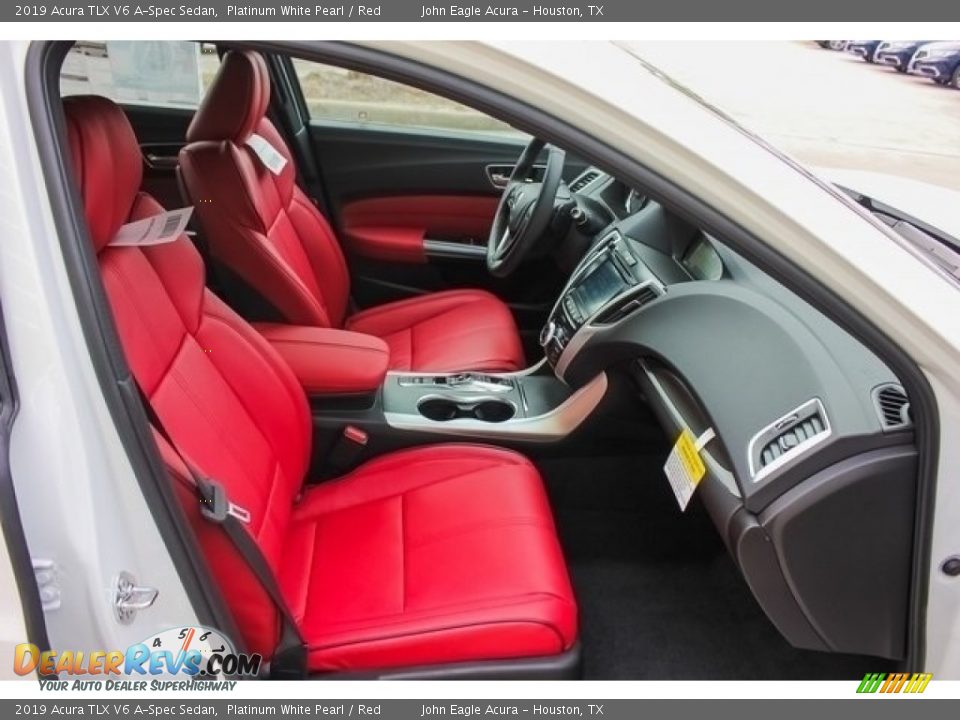 2019 Acura TLX V6 A-Spec Sedan Platinum White Pearl / Red Photo #23