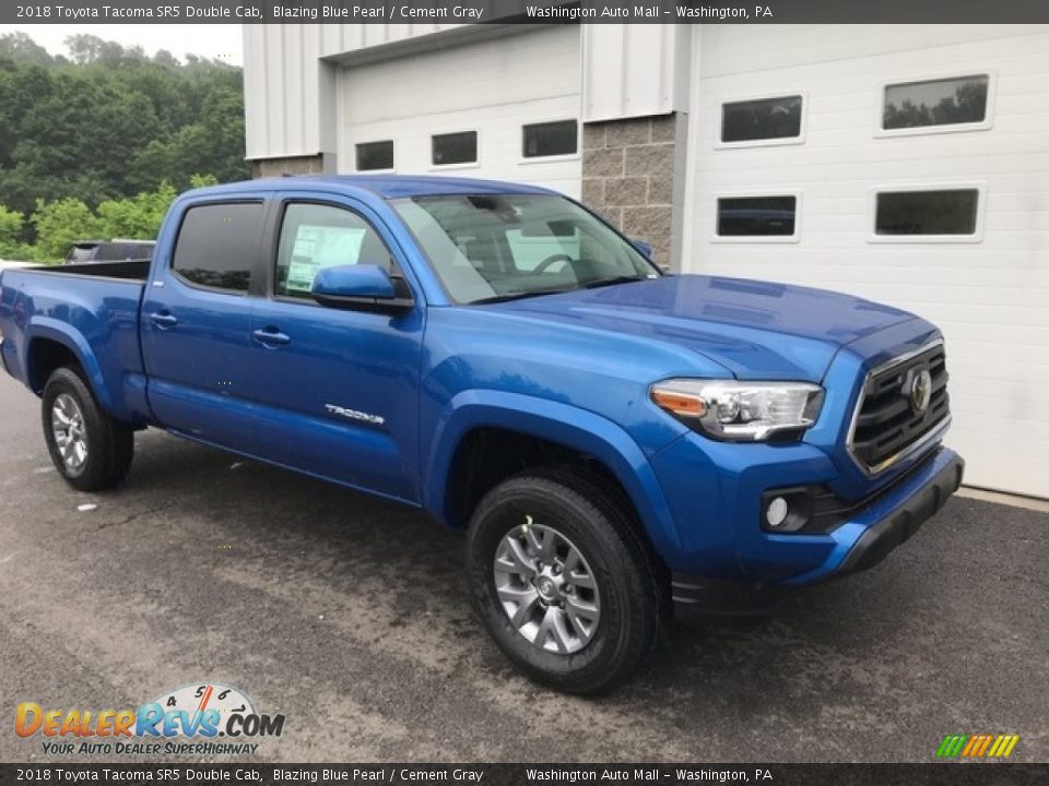 2018 Toyota Tacoma SR5 Double Cab Blazing Blue Pearl / Cement Gray Photo #1