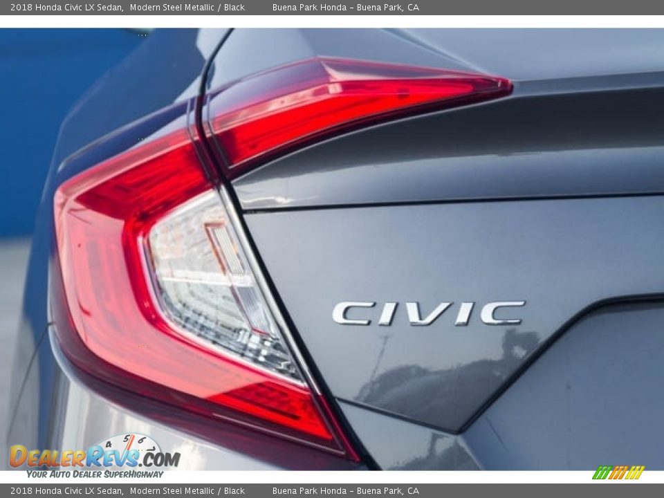 2018 Honda Civic LX Sedan Modern Steel Metallic / Black Photo #7